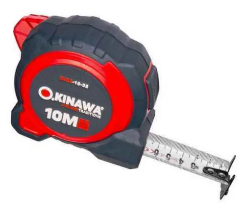 Измерительная рулетка OKINAWA / Окинава LONG автоматическая с магнитом, корпус из ABS-пластика, стальная лента, 10м / строительство и ремонт