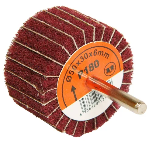 Головка шлифовальная ORIENTCAFT / Ориенткрафт лепестковая, из нетканого материала, диаметр 50мм, толщина 30мм, зернистость P180 / оснастка