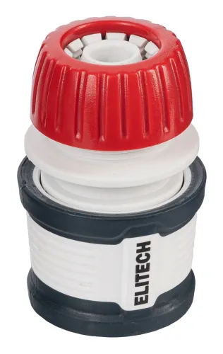 Соединитель для шланга ELITECH Garden с аквастопом, HF 011WS