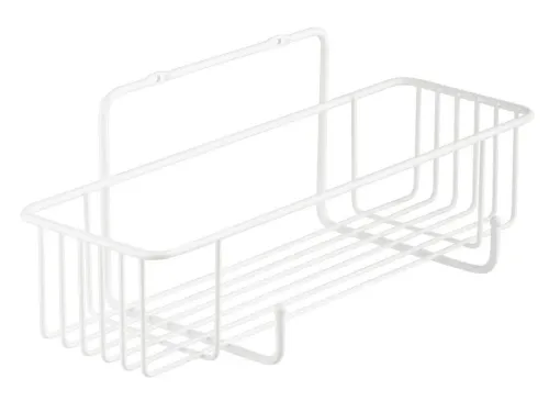 Полка для ванной ЧМЗ Кора настенная прямоугольная, из стали, белая, 35х14.5х13.5см / товары для дома