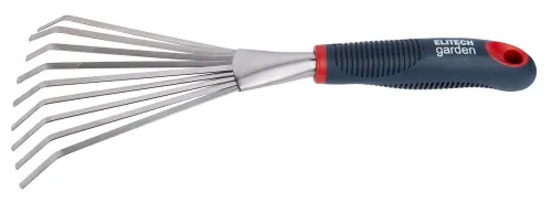 Грабли Elitech / Элитеч веерные с черенком, 36см / садовый инструмент