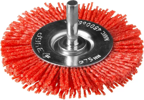 Щетка крацовка Зубр ПРОФЕССИОНАЛ нейлоновая для дрели, 75мм