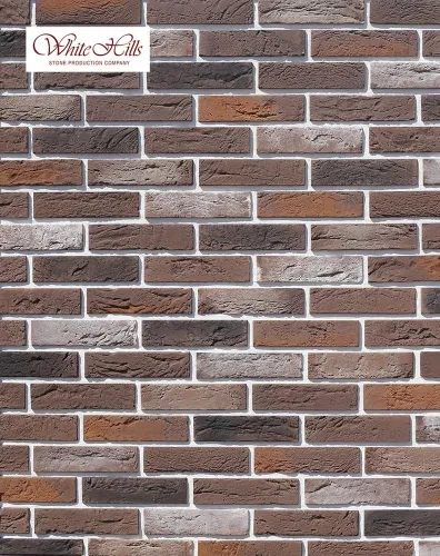 Декоративный камень White Hills / Вайт Хиллс Дерри Брик для внутренних и наружных работ, плоскостной, цементный, коричневый, 0.62м2 / отделочные материалы
