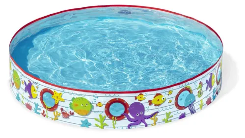 Бассейн каркасный Bestway / Бествей детский ненадувной, круглый, с иллюминаторами, виниловый, 152х25см, 435л / дом и сад