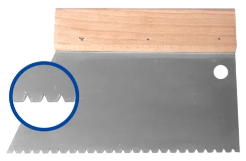 Шпатель Интек малярный зубчатый, нерж. сталь, 180мм 10109-180-007