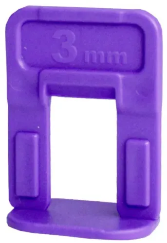 Зажим для выравнивания плитки DECOR / Декор Ворота СВП для горизонтальных и вертикальных поверхностей, пластиковый, фиолетовый, 3мм, 100шт. / строительство и ремонт