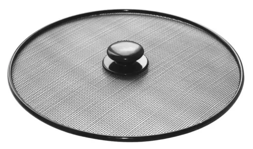 Крышка Mallony / Маллони Sprazzo с силиконовым ободком, брызгоулавливатель, с ручкой, для посуды, из металла и пластика, диаметром 29см / кухонные принадлежности