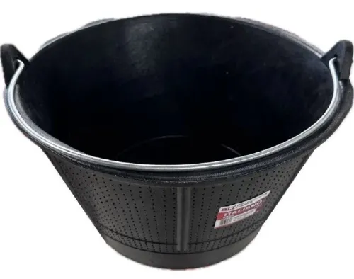 Ведро строительное DLT / ДЛТ ITALIANO круглое гибкое с ручкой, пластиковое, черное, 10л / строительство и ремонт