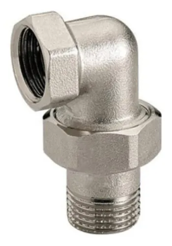 Сгон Itap угловой, латунь, никель, внутр-нар резьба, 1/2"