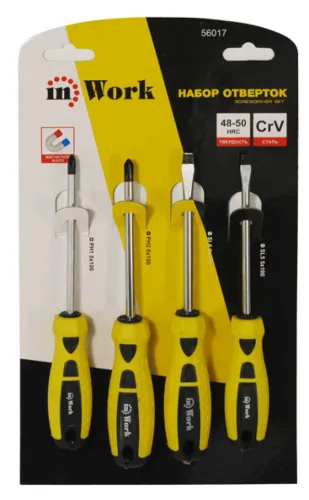 Набор отверток in Work, хромованадиевая сталь, 4шт, 56017