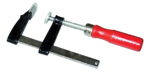 Струбцина 888 слесарная, f-образная, универсальная, стальная, деревянная рукоятка, черная, 300х80мм / инструменты