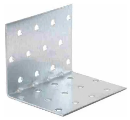 Крепежный уголок Rock Solid Connection / Рок Солид Конекшн усиленный, из оцинкованной стали, серый, 60х60х80х1.5мм / строительство и ремонт