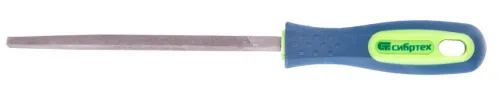Напильник СИБРТЕХ трехгранный, с двухкомпонентной ручкой, металлический, насечка 2, 150мм / инструменты для строительства и ремонта