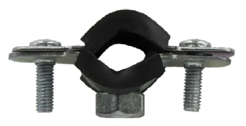 Хомут сантехнический FT / ФТ для труб диаметром 15-19мм (3/8") с резиновым уплотнением и гайкой, из оцинкованной стали / крепеж