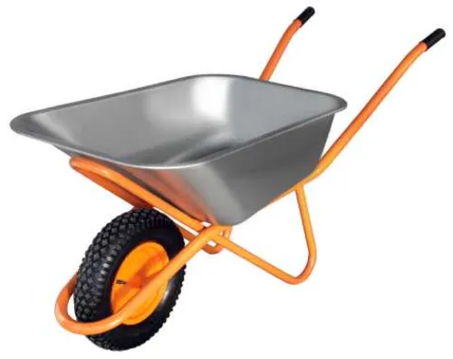 Садово-строительная тачка Mixton / Микстон усиленная, на пневмоколесе, с кузовом из оцинкованной стали, нагрузка 200кг, 90л / все для сада