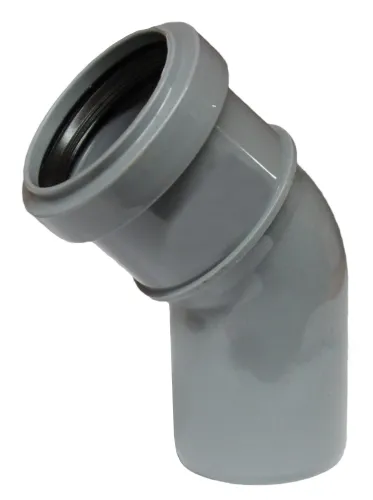 Отвод канализационный Политэк раструбный, полипропиленовый, серый, d50мм, 45 / сантехника