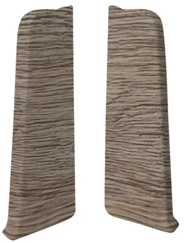 Заглушки для плинтуса MIXTON / Микстон левая и правая, ПВХ, цвет коричневый, 70×20мм, 2шт. / строительство и ремонт