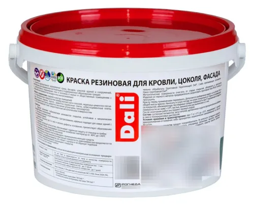 Фасадная краска Dali резиновая, акриловая, база С, 3кг