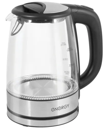 Электрочайник ENERGY E-237, стекло+пластик, 1.7л, 2200Вт