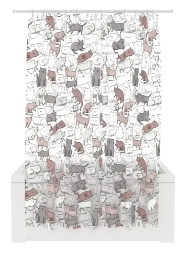 Штора для ванной Fora CATS PEVA 180х180см FOR-PV09