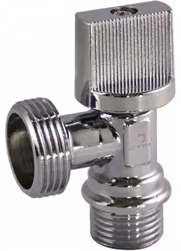 Кран шаровый для воды СТМ для бытовых приборов угловой, с отражателем, ручка бабочка, латунь, цвет серый, резьба 1/2", 3/4" / запорная арматура