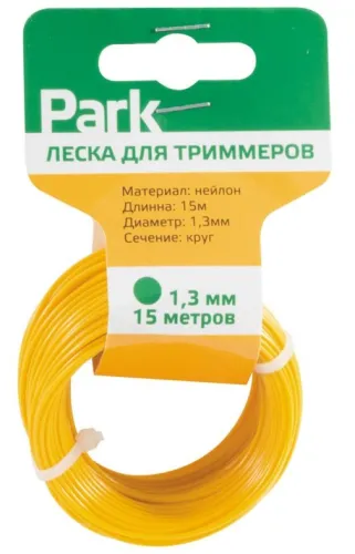 Леска для триммера PARK круг, нейлон, 1.3мм, 15м, 990593