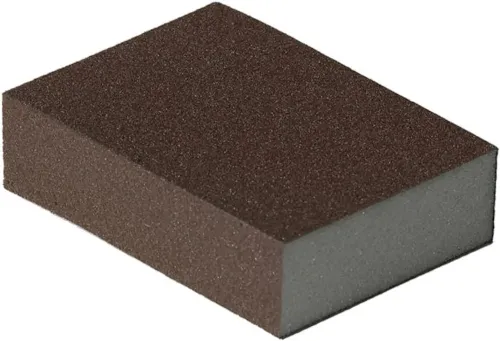 Губка шлифовальная Flexifoam / Флексифоам Block ZF для ровных поверхностей и углов, поролоновая с абразивным слоем, серая, 98×26×69мм, зернистость P220 / инструменты
