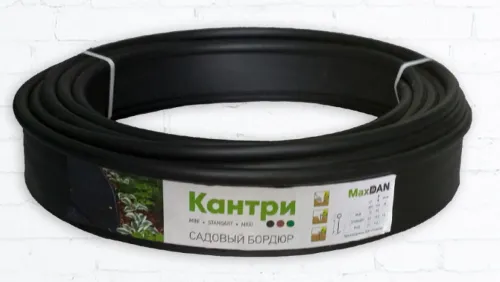 Бордюр садовый Кантри Плюс пластиковый, черный, 10м, 14см