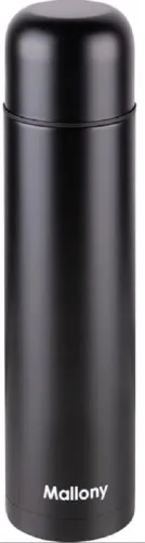 Термос Mallony / Маллони Solido для пищевых жидкостей, из нержавеющей стали, черный, 1л / термопосуда