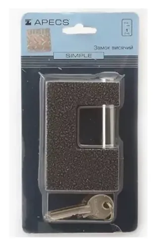Замок навесной Apecs PD-10-90, дисковый, чугунный, 3 ключа