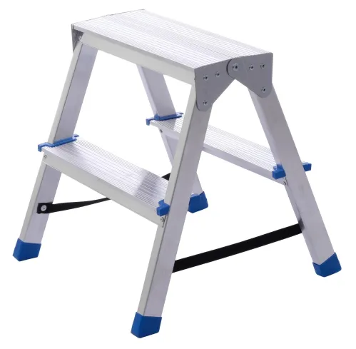 Стремянка Stairs / Стеирс AS202 двухсторонняя, алюминиевая, 2 ступени, 48см / строительство и ремонт