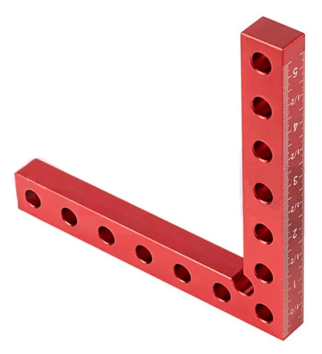 Угольник строительный DLT 1965, алюминиевый, 140х140мм, красный