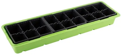Мини парник из полистирола, 57х18х6см, 18 ячеек / товары для рассады