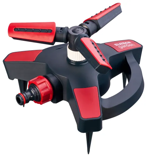 Дождеватель Elitech / Элитеч Garden круговой, в корпусе из пластика, площадь полива 113м² / все для сада