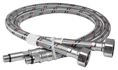 Гибкая подводка для воды MIXTON, нерж. сталь, диам. 1/2" М10, 0.8м, 2шт