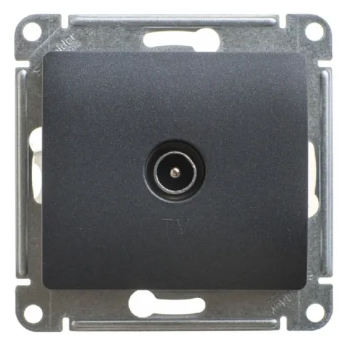 Розетка Schneider Electric / Шнайдер Электрик GLOSSA GSL000791 TV 1-местная оконечная, из пластика, цвет антрацит, 71×71×35мм, IP20 / электрика