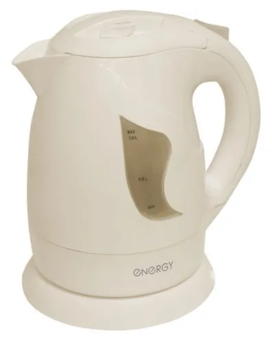 Чайник электрический ENERGY / Энерджи E-209 со световым индикатором, в корпусе из пластика, бежевый, 1л, 900Вт / товары для дома