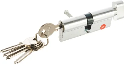 Цилиндровый механизм Vanger / Вангер EL-80-C-Ni-Skinpack двухсторонний, ключ-вертушка, алюминий, цвет никель, 40/40, 80мм, секретность 5000 / фурнитура