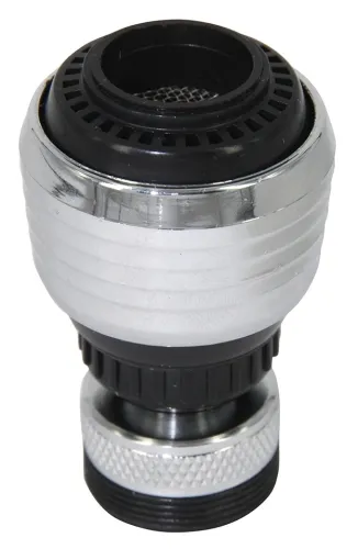 Аэратор для смесителя Remer / Ремер поворотный с 2 режимами струи, латунный, серый, М22 / сантехника