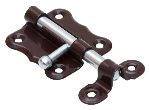 Задвижка СКОБЯНОЙ ШФ-50 накладная, фигурная, из стали, коричневая, 50мм / шпингалет