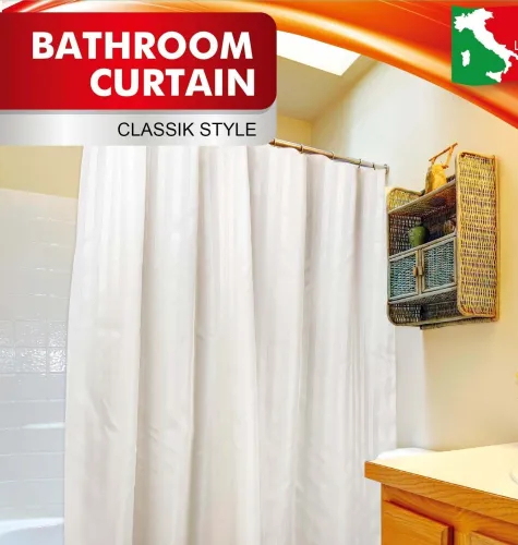 Штора для ванной Fora / Фора Полоска однотонная, жаккард, водонепроницаемый полиэстер, размером 180х180см / товары для дома