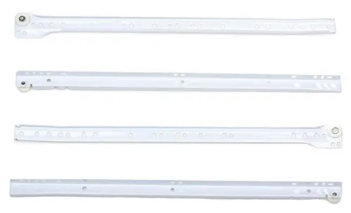 Направляющие Стройбат роликовые, без доводчиков, из стали, белые, 500мм, 4шт. / фурнитура для мебели