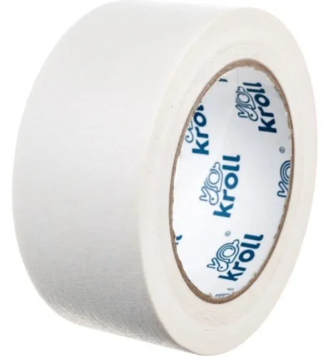 Малярная лента Kroll / Кролл на крепированной бумаге, цвет белый, ширина 48мм, длина 90м / скотч малярный