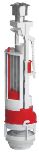 Арматура для унитаза ИнкоЭр Колонка универсальная с двойным пуском и нижним подводом, хромированная кнопка, из пластика, белый / сантехника