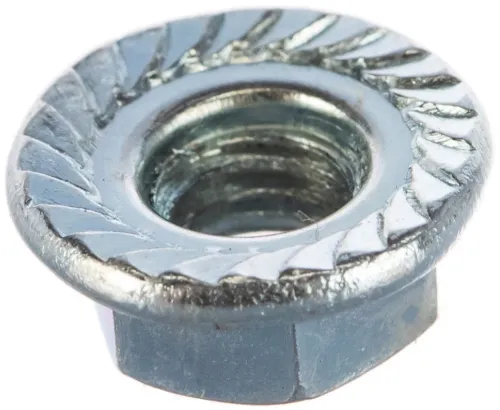 Гайка Стройбат DIN 6923 с фланцем, оцинкованная, М10, 5 шт