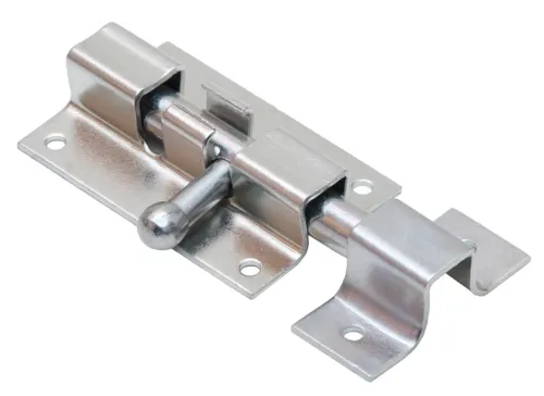 Задвижка СКОБЯНОЙ ШП-40 накладная, прямоугольная, из стали, серая, 40мм / шпингалет