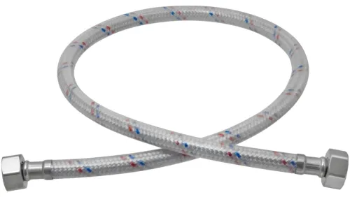 Гибкая подводка для воды MIXTON / Микстон для смесителей, внутренняя резьба, из нержавеющей стали и нейлона, диаметр 1/2дюйма, 0.6м, 1шт. / водоснабжение