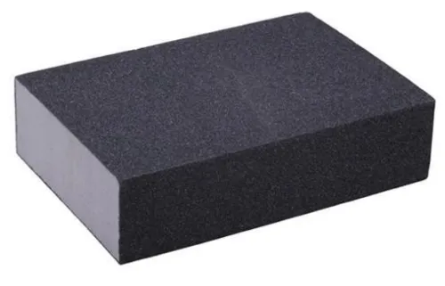 Губка шлифовальная SIA / Сиа прямоугольная поролоновая с абразивным слоем, серая, 100×68×26мм, зернистость P100 / инструменты