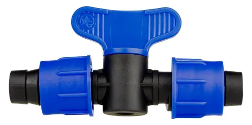 Кран проходной для капельного полива MasterProf / МастерПроф для ленты диаметром 16мм, пластиковый