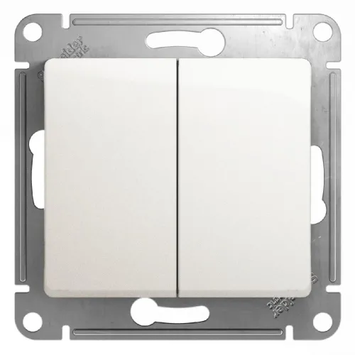 Выключатель Schneider Electric GLOSSA GSL000151 двухклавишный 250В